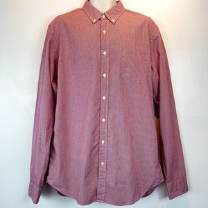 J crew factory purple gingham button down sz L T